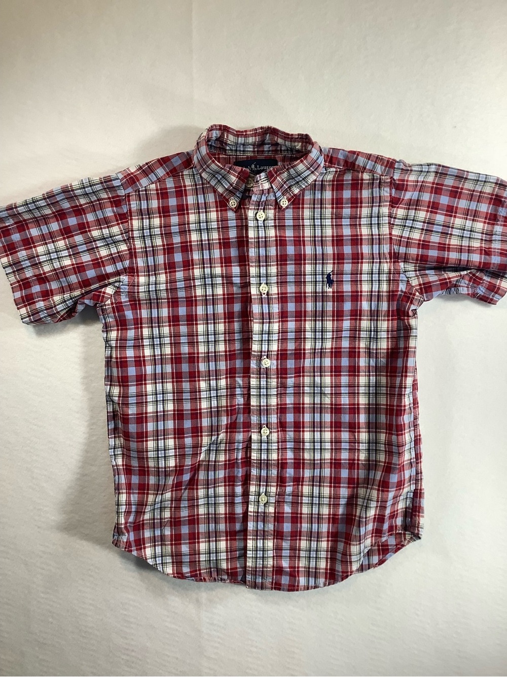 Ralph Lauren Red, White & Blue Plaid Button-Down Shirt
